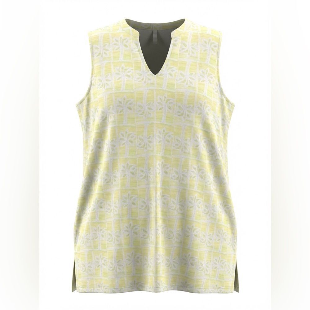 LULU-B WOMENS DRESS/LOUNGEWEAR SIZE 3X LIME COLOR WITH TREES